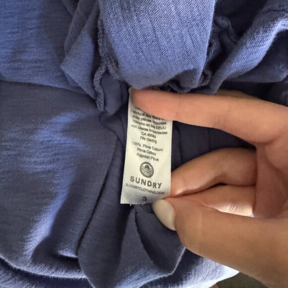 Sundry | EUC Crew Neck Short Sleeve Tee in Blue Size 3 (Large) - Picture 7 of 10